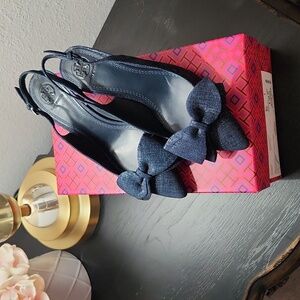 NWT Tory Burch Rosalind 65MM Slingback Pump Printed Suede